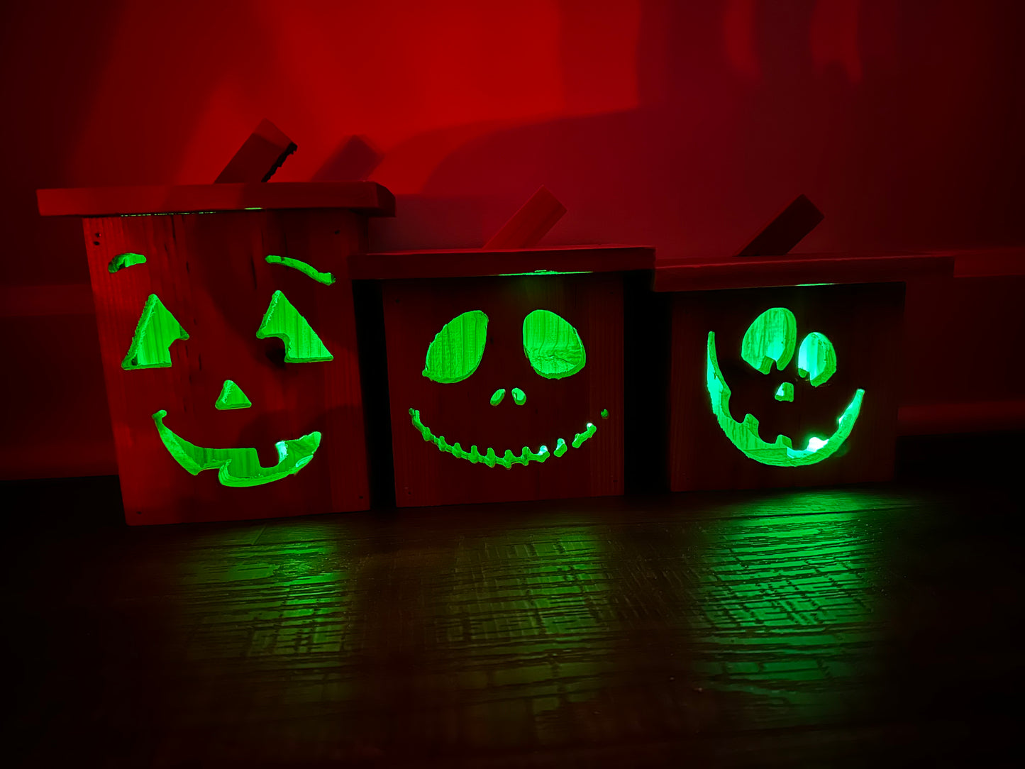 Smile Pumpkin Cedar Lantern