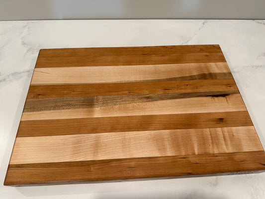 Handcrafted Maple & Cherry Cutting board. Food safe, non-toxic