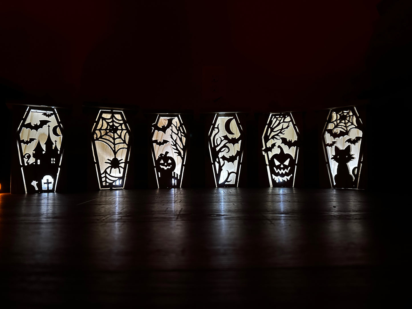 Coffin Series - Evil Pumpkin Cedar Lantern