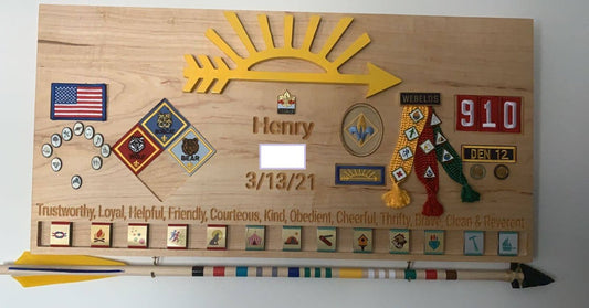 Maple Cub Scout Arrow of Light Award Board