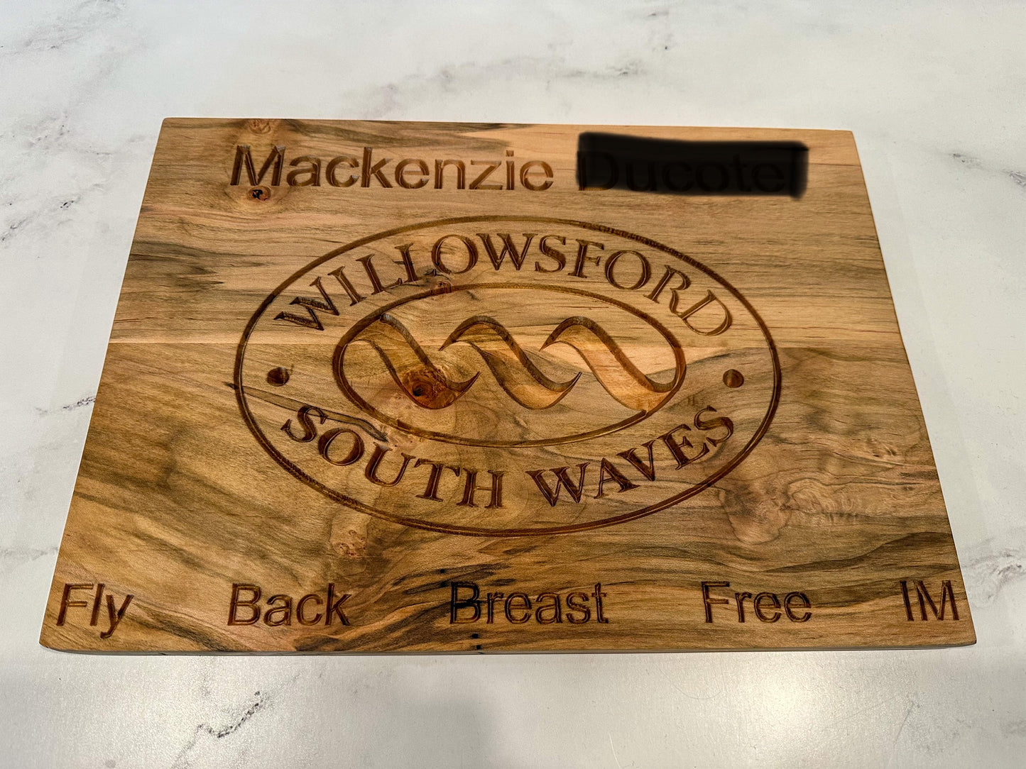 Willowsford South Waves Personalized Swimming Achievement Board