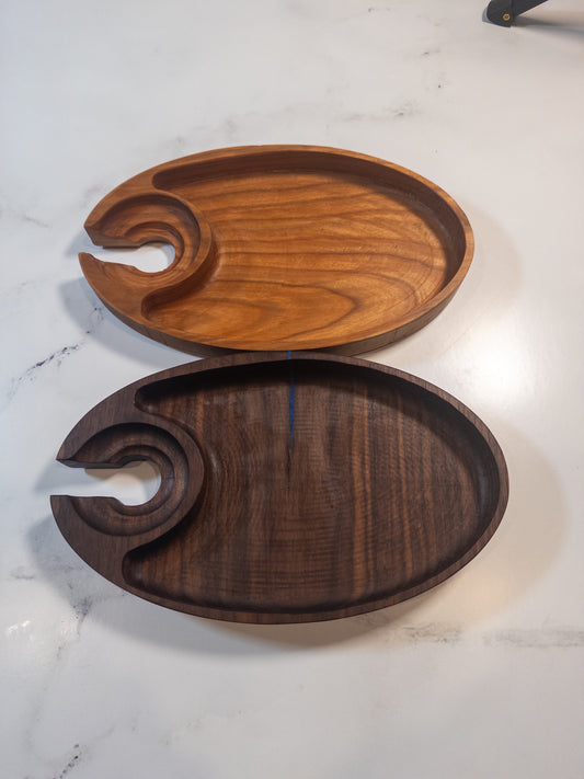Large Wine Glass Snack Tray