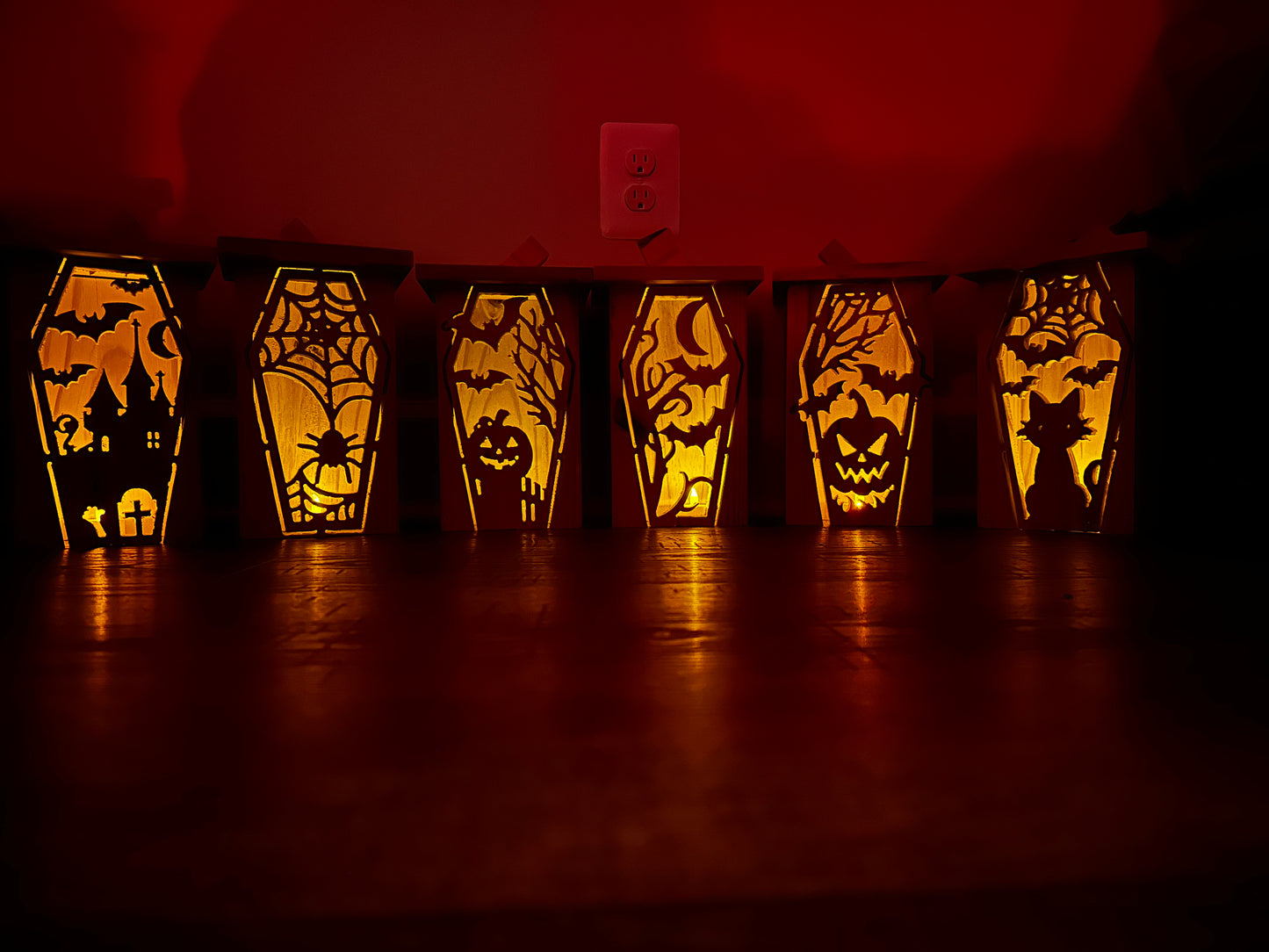 Coffin Series — Ghost Pumpkin Cedar Lantern