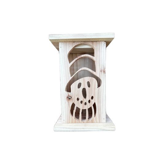Snowman Head Cedar Lantern