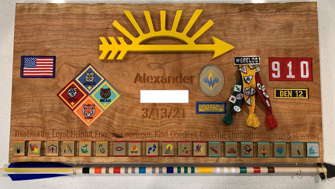 Cub Scout Arrow of Light Award Board