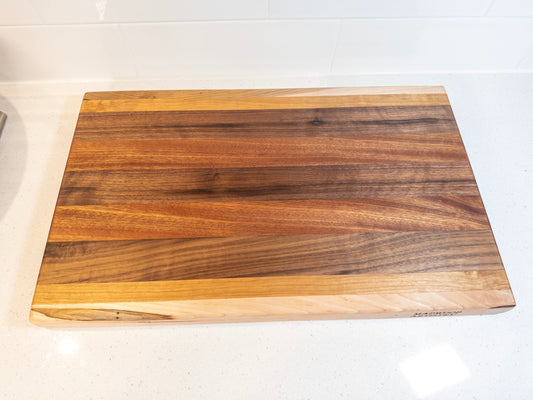 Maple, Cherry, Sapele and Walnut Cutting Board